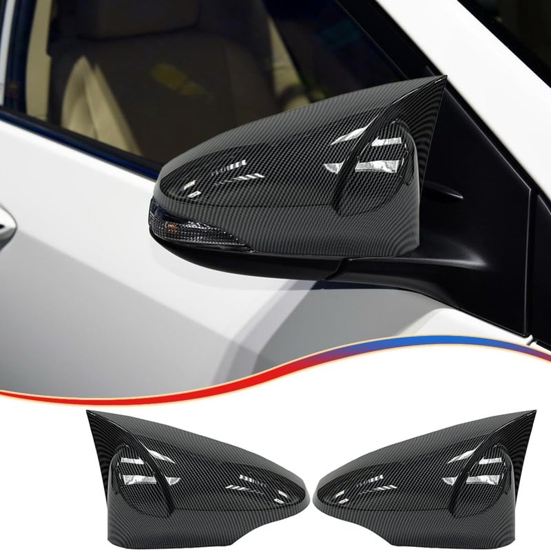 MUXEE Side Rear View Mirror Cover for Toyota Corolla 2014-2019，C-HR 2018-2021，Avalon 2013-2018，Venza 2013-2016，Prius 2012-2018 Carbon Fiber Turn Signal Housing Cover(with Turn Signal housing Slot.) - Image 1